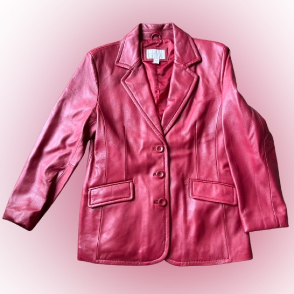 Women's Red Leather Jacket